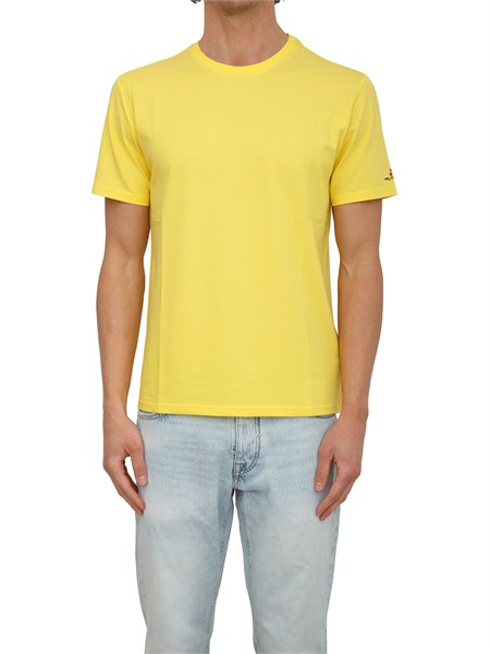 t shirt peuterey uomo in cotone e seta giallo peu5470zole02