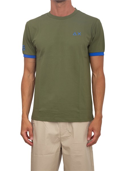 t shirt sun68 in piquet di cotone verde t36120