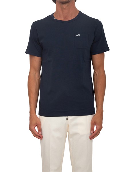 t shirt sun68 uomo in cotone blu t36101
