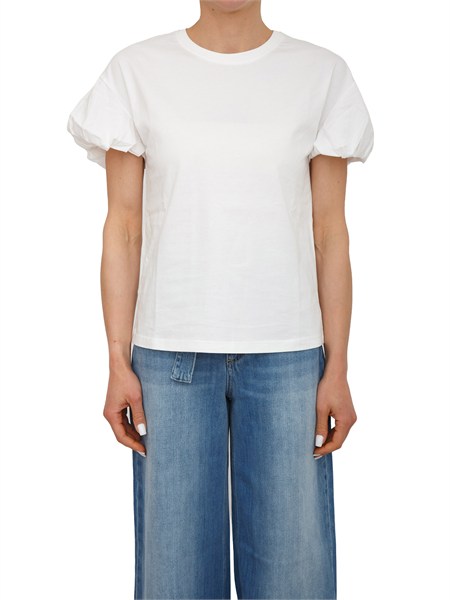 t shirt twinset in puro cotone bianco maniche palloncino 261tp2210