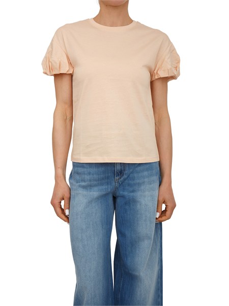 t shirt twinset in puro cotone rosa maniche palloncino 261tp2210