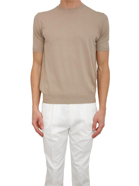 t shirt uomo aiace galassi in maglia di pregiato cotone beige 1461560