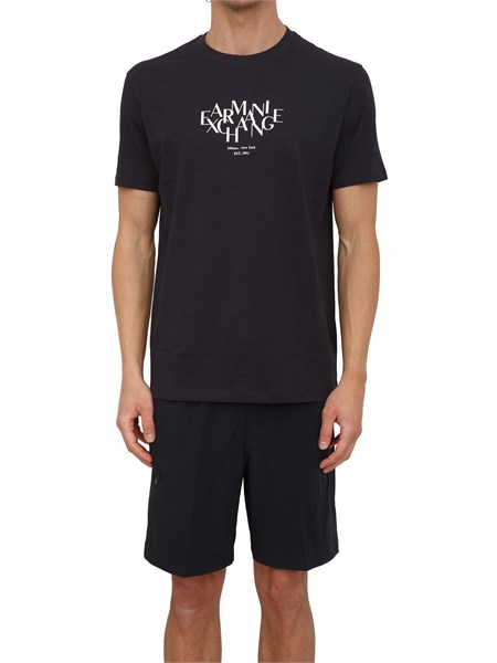 t shirt uomo armani exchange in cotone blu xm002782af10356