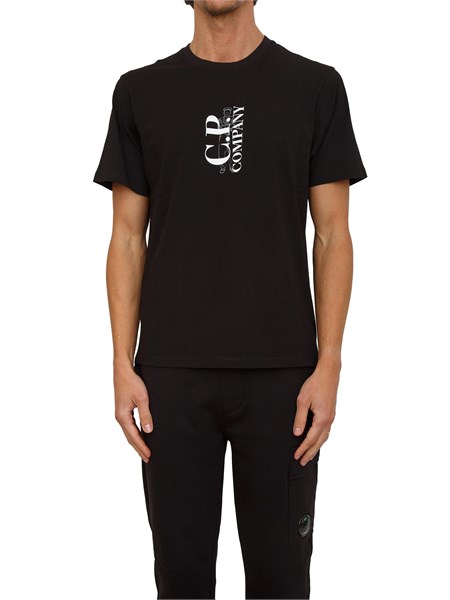 t shirt uomo cp company in cotone nero 19cmts091a005100w