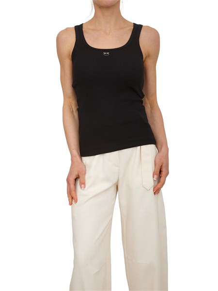 top canotta calcolatore pinko in cotone nera con logo calcolatorea338