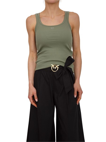 top canotta calcolatore pinko in cotone verde con logo calcolatorea338