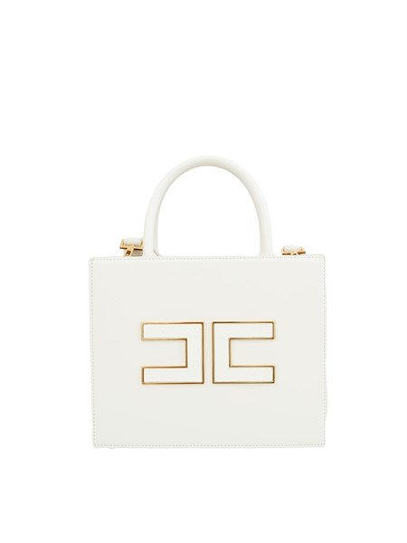 tote piccola bianco elisabetta franchi con logo bs33a56e2
