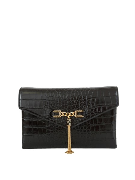 tracolla nero elisabetta franchi con catena groumette bs56a57e2