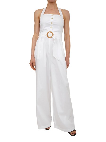 tuta a palazzo fracomina in cotone bianco fs26so2002w40001