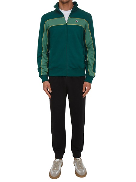 tuta completa champion uomo in misto cotone verde e nera 222253