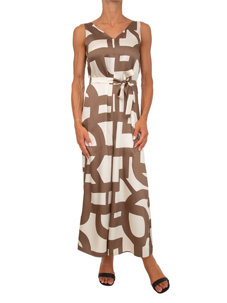 tuta emmombre emme marella in twill stampa marrone emmombre