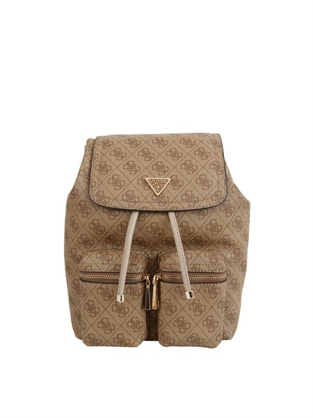 zaino manhattan guess jeans in ecopelle beige logo all over hwsg7118310