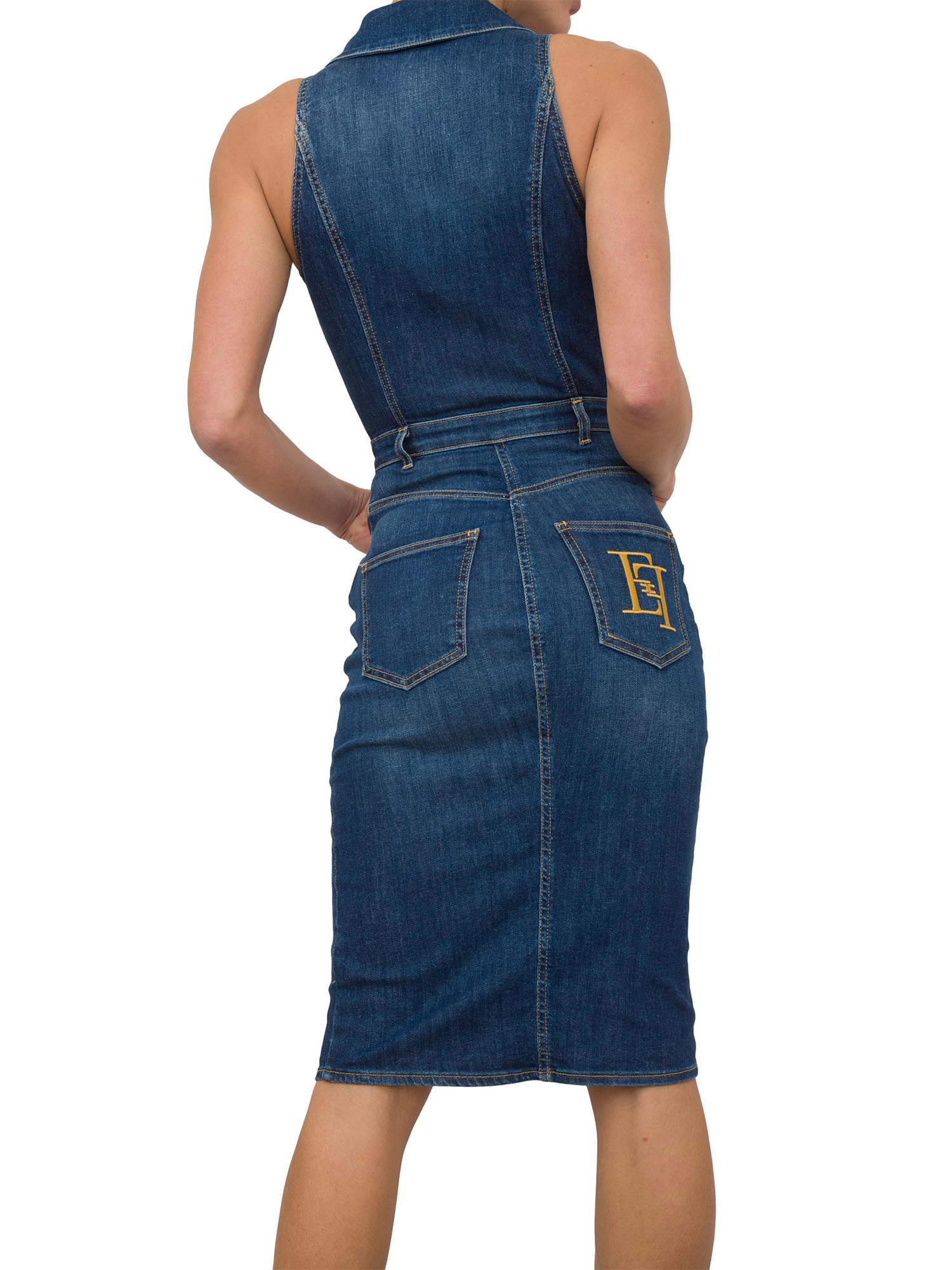 VESTITO ELISABETTA FRANCHI BLU DENIM Glamour Store