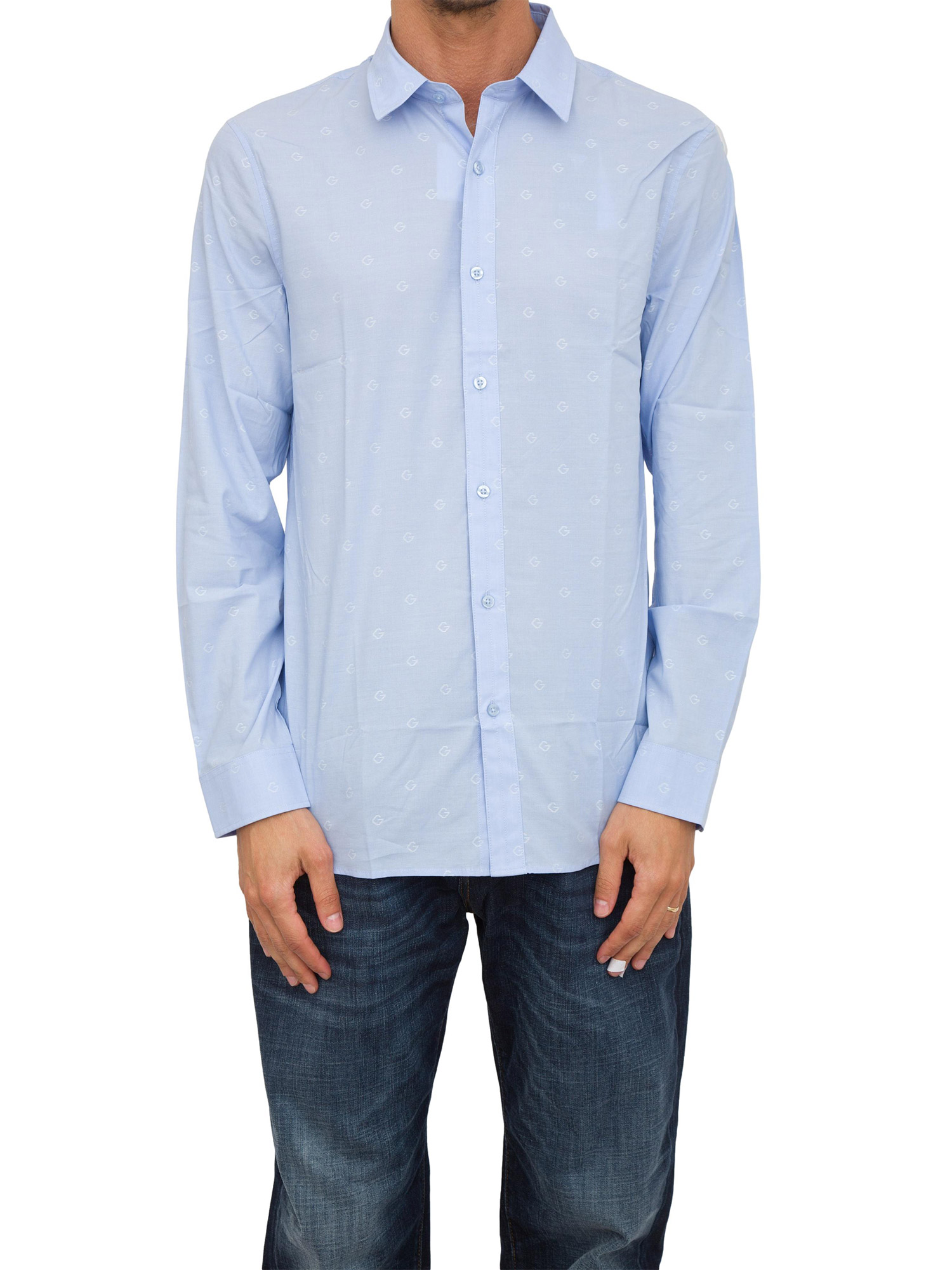 CAMICIA MANICA LUNGA GUESS JEANS AZZURRO Glamour Store