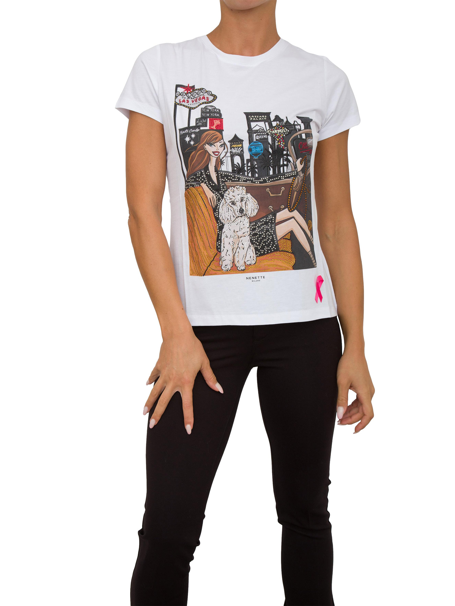 T-SHIRT NENETTE BIANCO Glamour Store