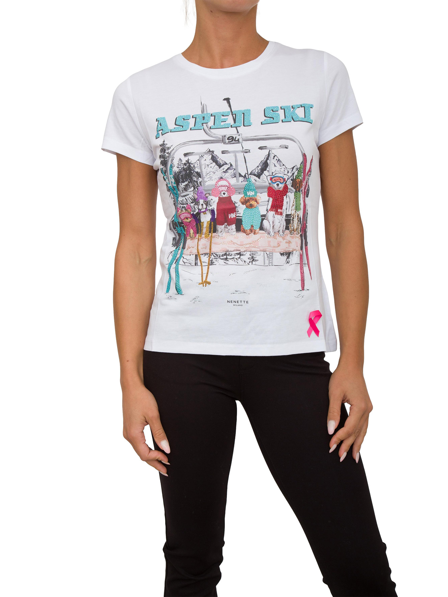 T-SHIRT NENETTE BIANCO Glamour Store