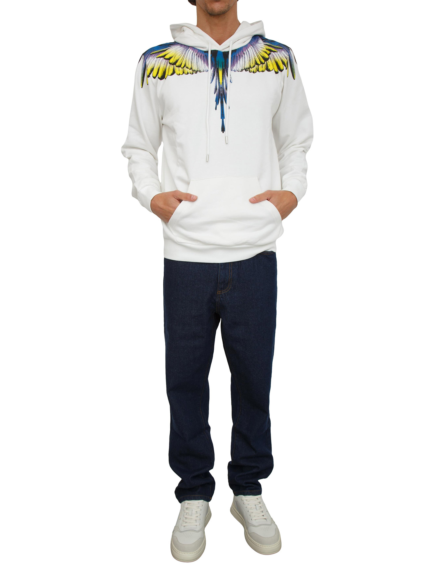 Felpa Con Cappuccio Uomo Con Aquila E Scritta SPQR, Blu Navy, Taglia L, Design Romano. - 3