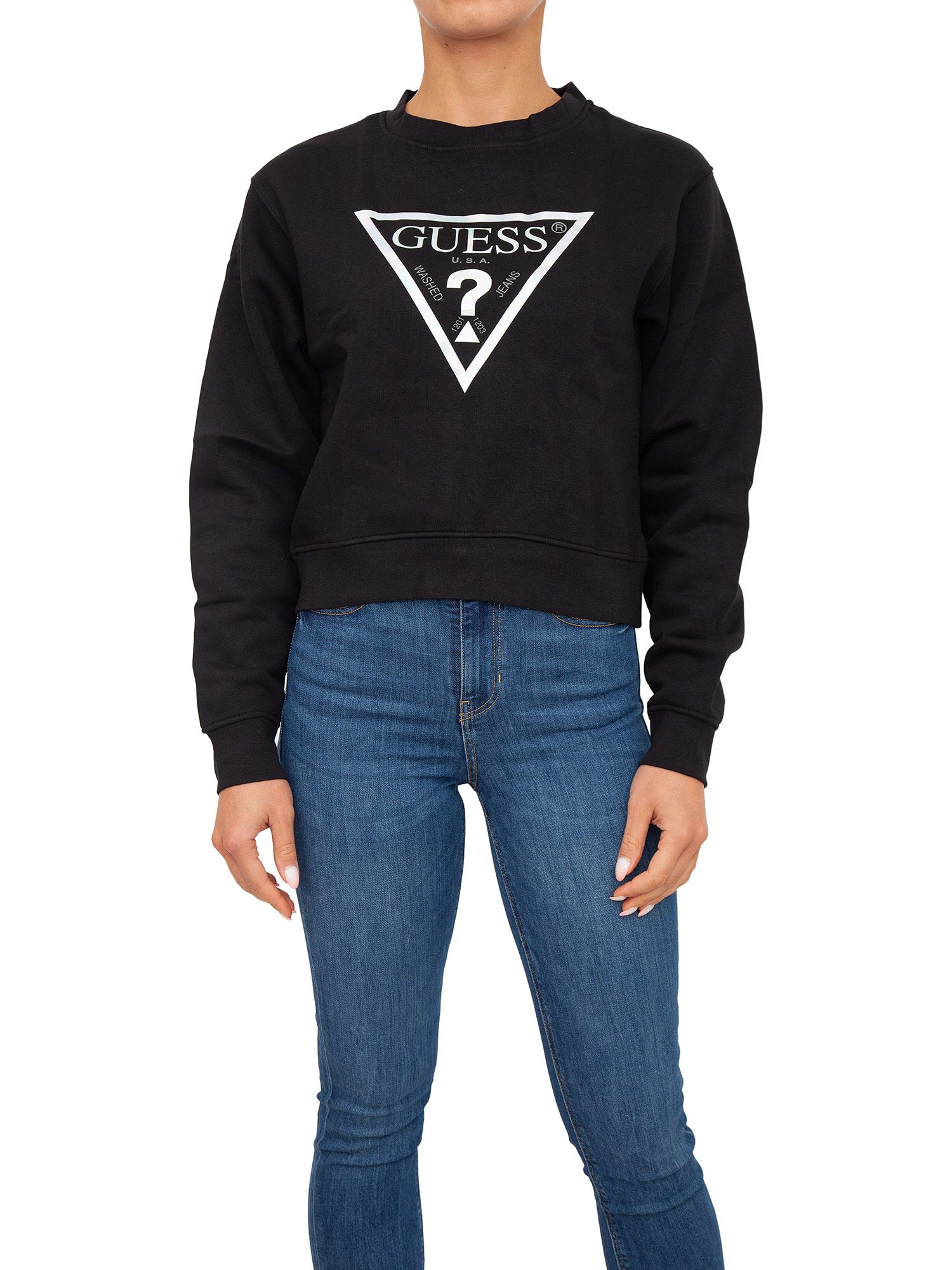 FELPA GUESS JEANS NERO - Glamour Store
