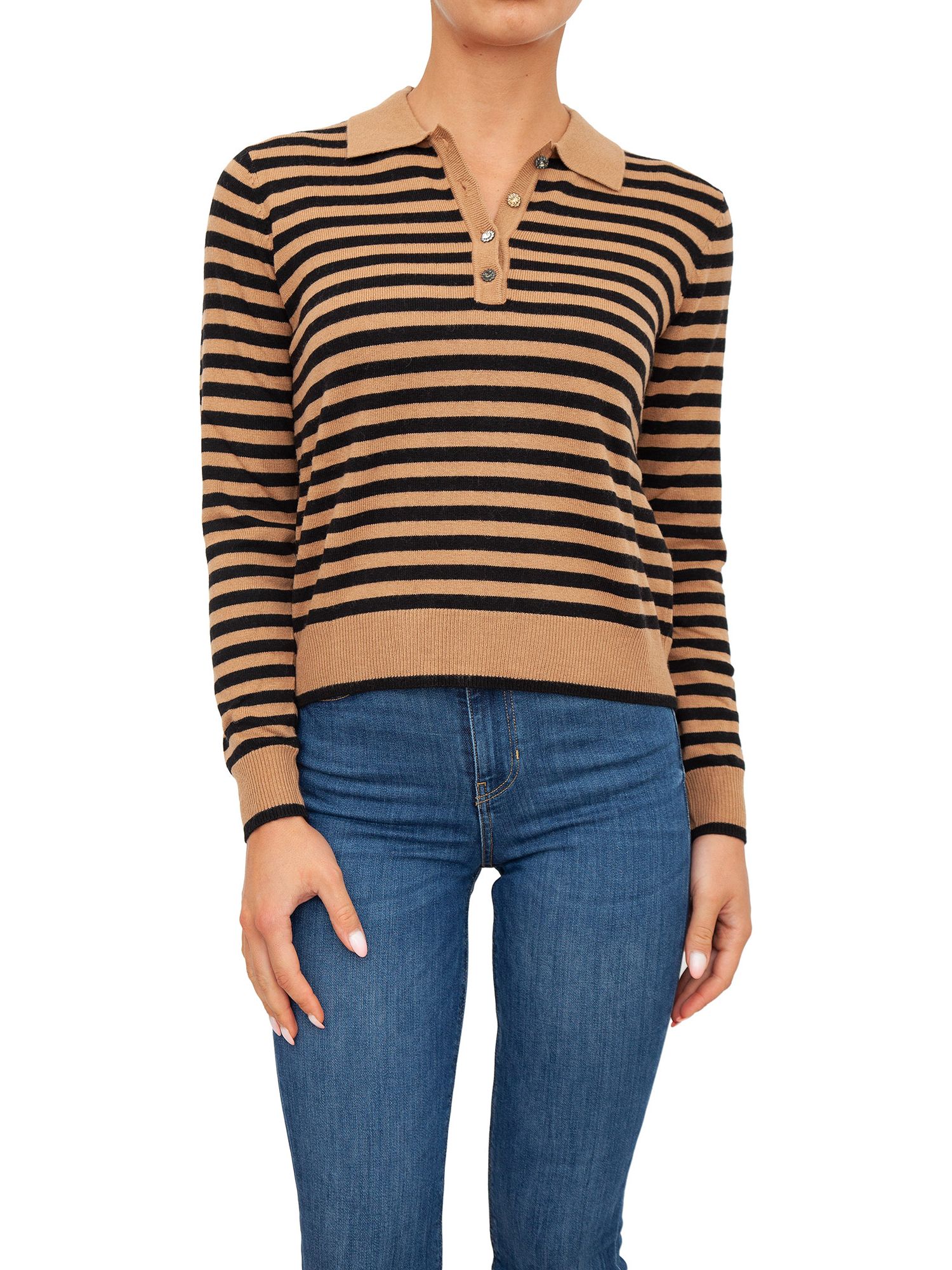 Liu Jo Maglia A Righe - Nero/latte, Viscosa E Poliestere, Taglia Regolare, Modello TF5303MS63L