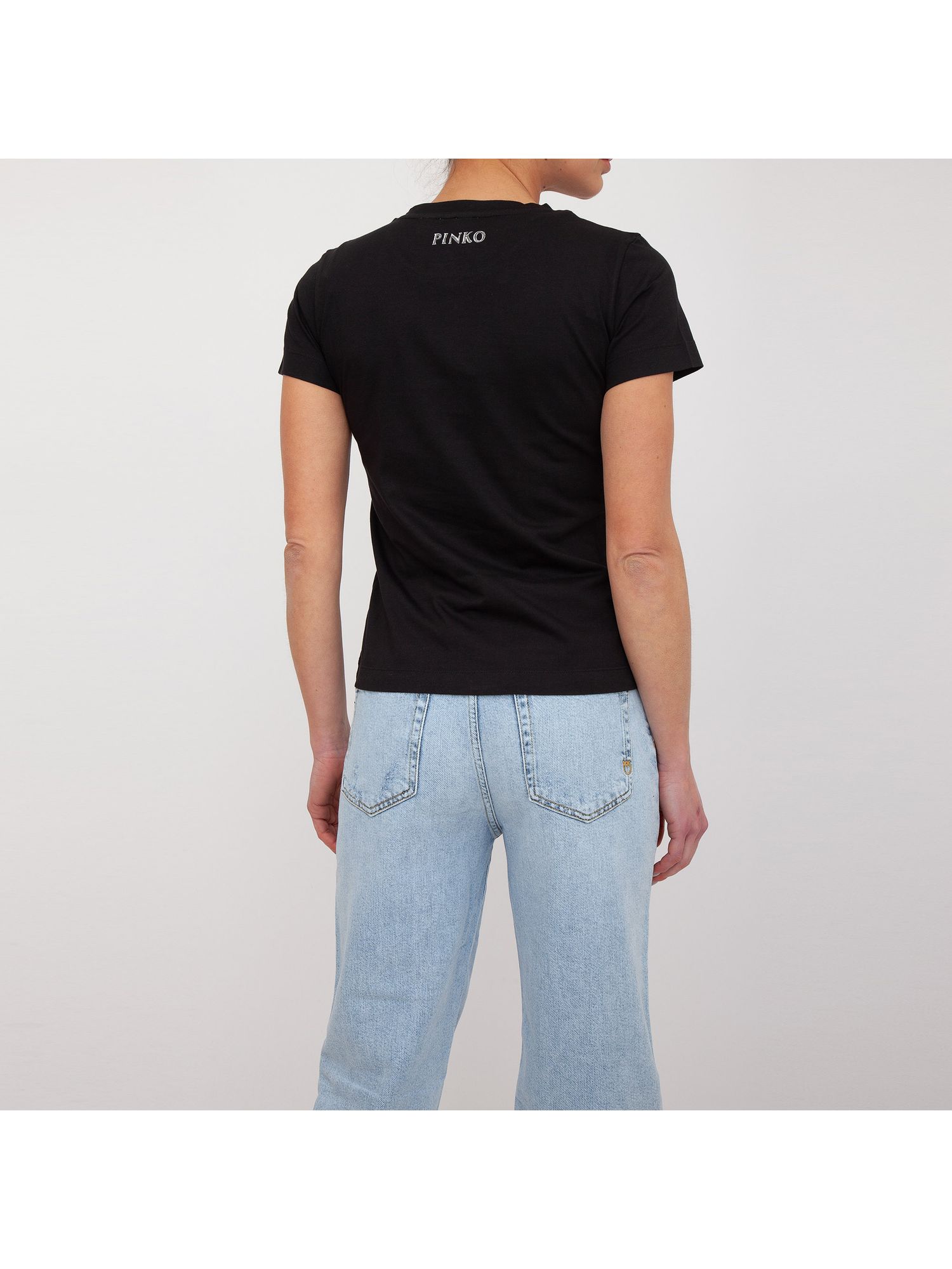 T-shirt Donna Pinko Bussolotto | Maglietta In Cotone Con Logo | Casual Chic
