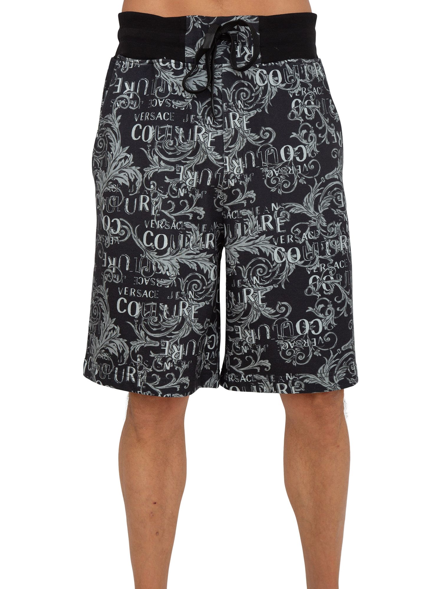 PANTALONE BERMUDA VERSACE JEANS COUTURE NERO Glamour Store